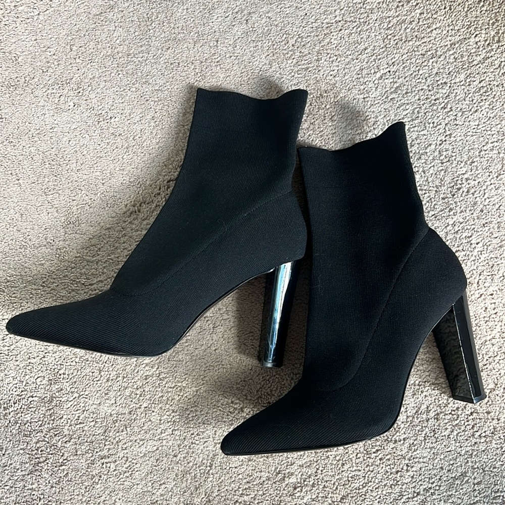 Block Heel Sock Boot